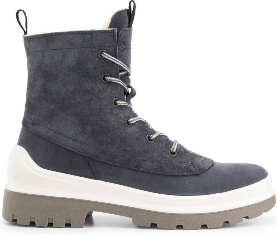 Travelin ' Leval Dames Winterboots Waterresistent membraan Wol gevoergd Marine Blauw Leer