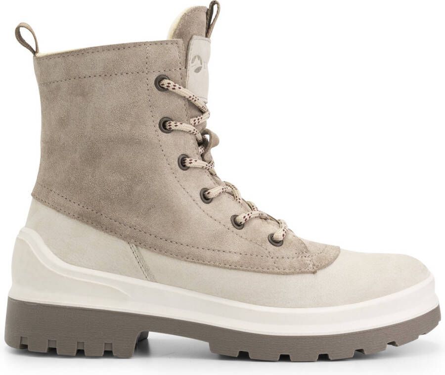 Travelin ' Leval Dames Winterboots Waterresistent membraan Wol gevoergd Zand Beige Leer