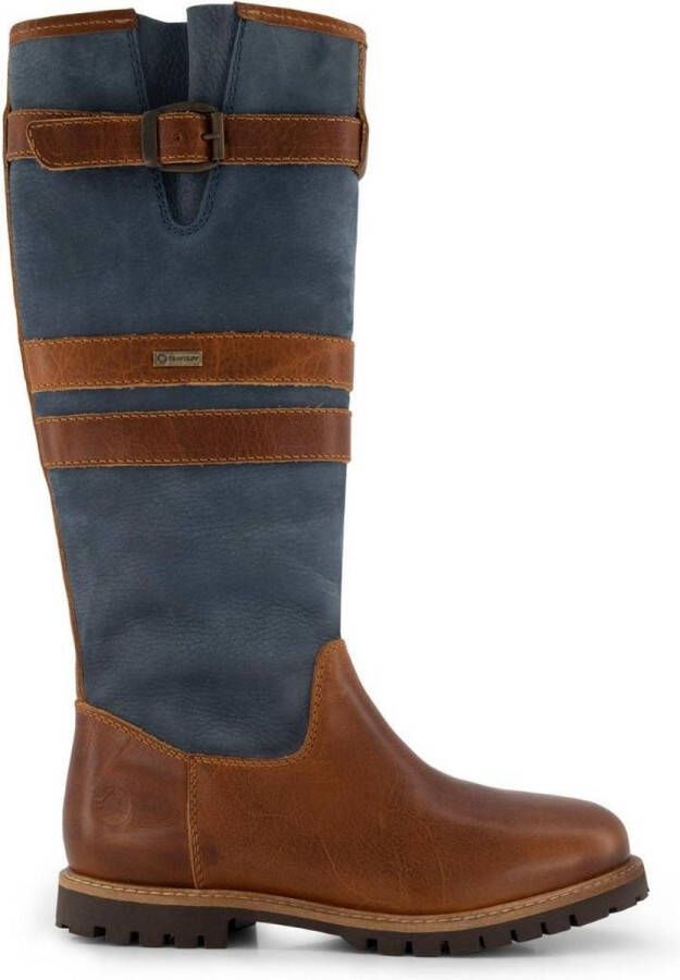 Travelin ' Lindau Dames Leren outdoorlaars Waterdicht en Ademend Laarzen Blauw Leer