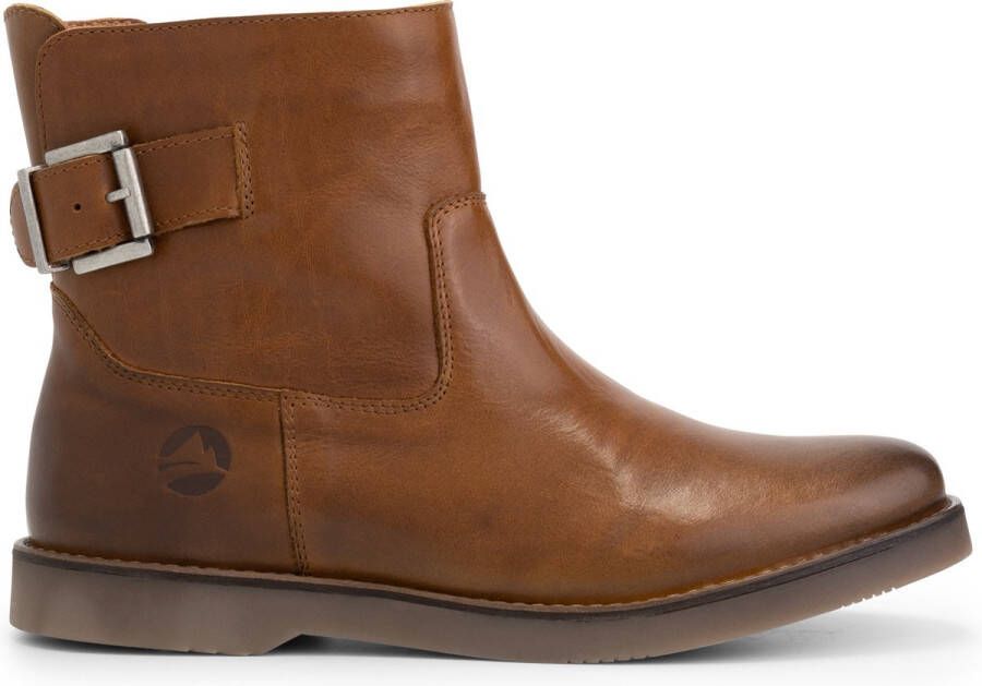 Travelin ' Louargat Dames Leren Enkellaarsjes Boots vrouwen Cognac Bruin Leer