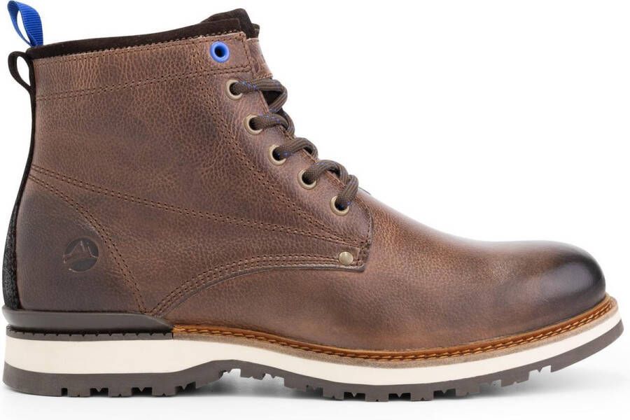 Travelin Mosvoll Herenschoenen Halfhoge leren veterboots Sneakers Bruin leer Schoenen