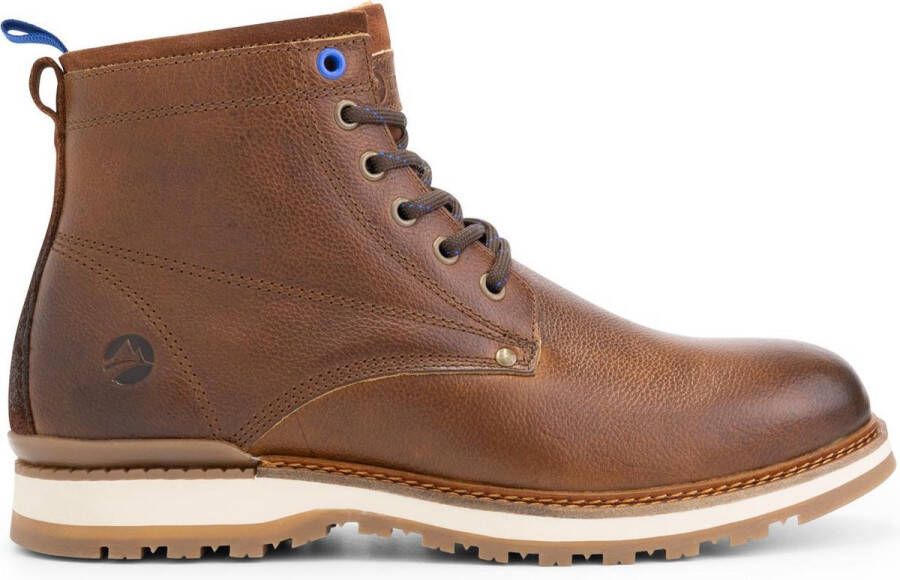 Travelin ' Mosvoll Herenschoenen Halfhoge leren veterboots Sneakers Cognac leer