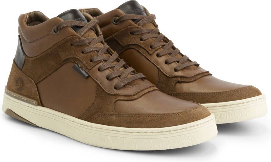 Travelin ' Moulton Hoge Heren Sneaker Leren veterschoenen mannen Cognac leer