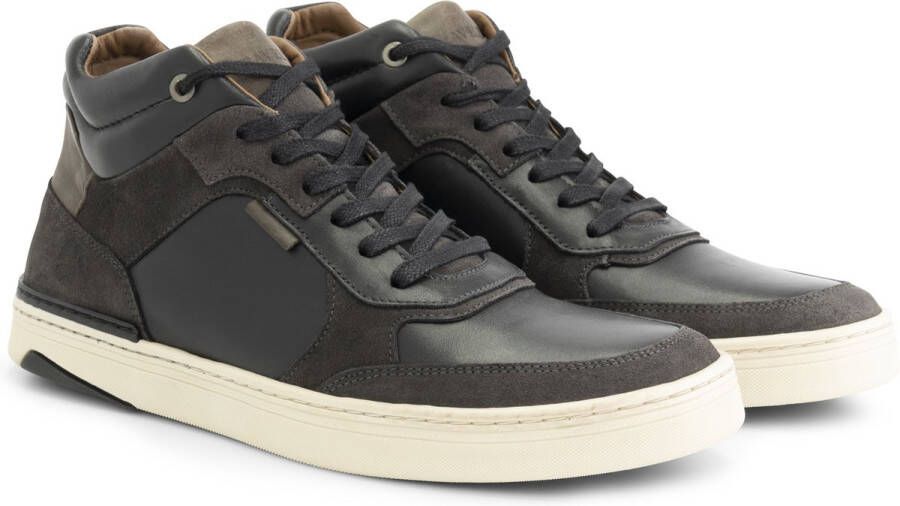 Travelin ' Moulton Hoge Heren Sneaker Leren veterschoenen mannen Zwart leer