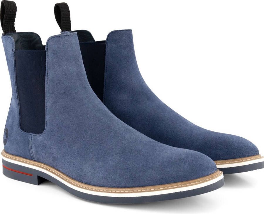 Travelin ' Newburgh Chelsea Suede Leren herenschoen Chelseaboot Lichtblauw Leer