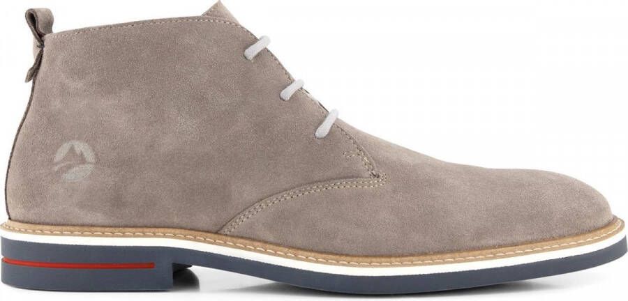 Travelin ' Newburgh Nette Suede Leren Heren Veterschoenen Lichtgrijs Leer