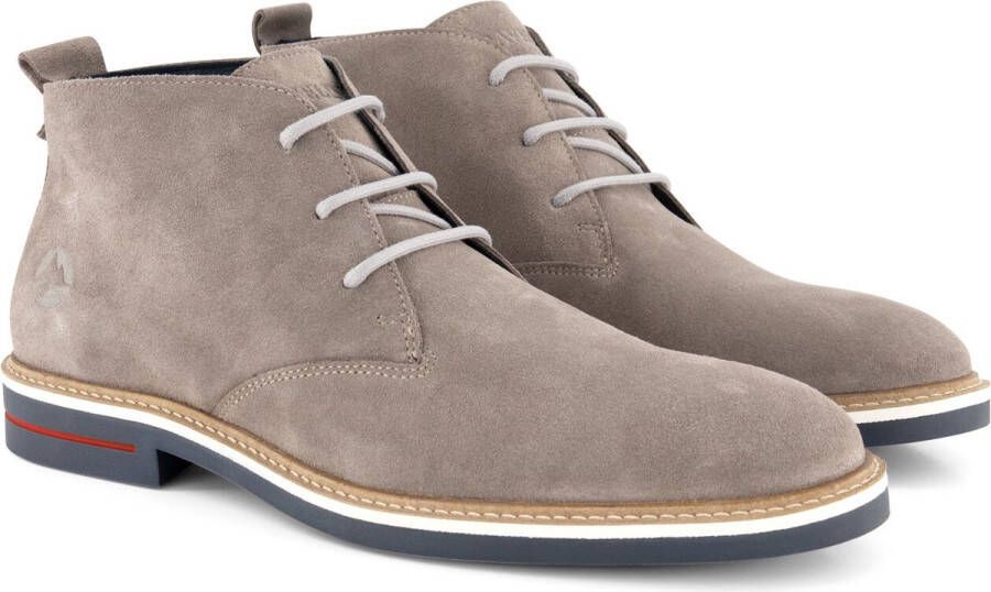 Travelin ' Newburgh Nette Suede Leren Heren Veterschoenen Lichtgrijs Leer