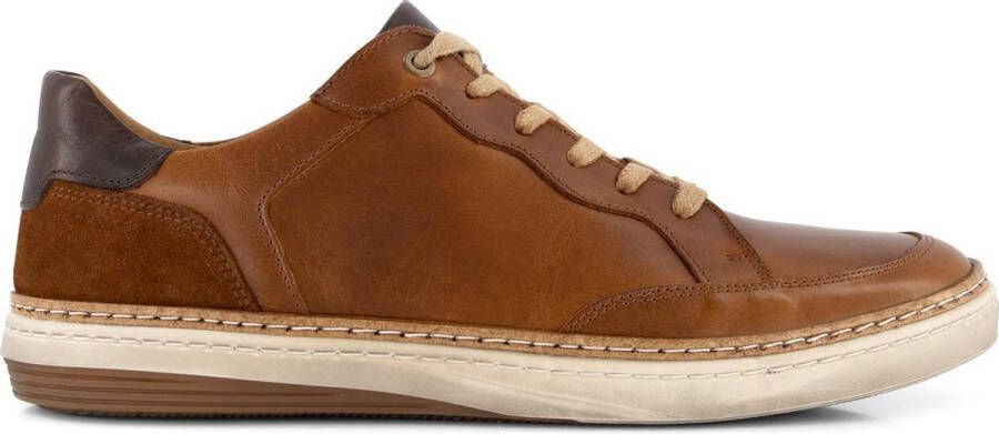 Travelin ' Northampton Casual leren herensneakers Veterschoen Cognac Bruin leer