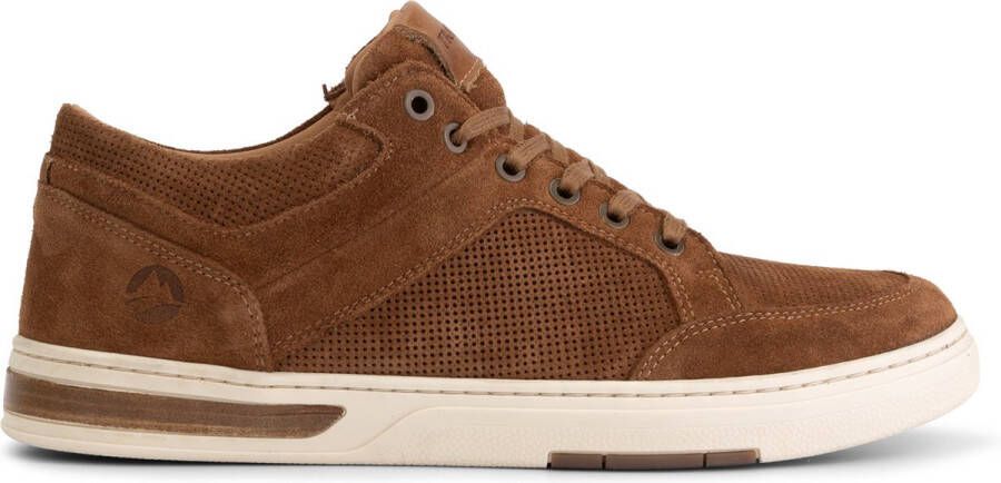 Travelin ' Oakham Lage heren sneakers 100% leer Cognac