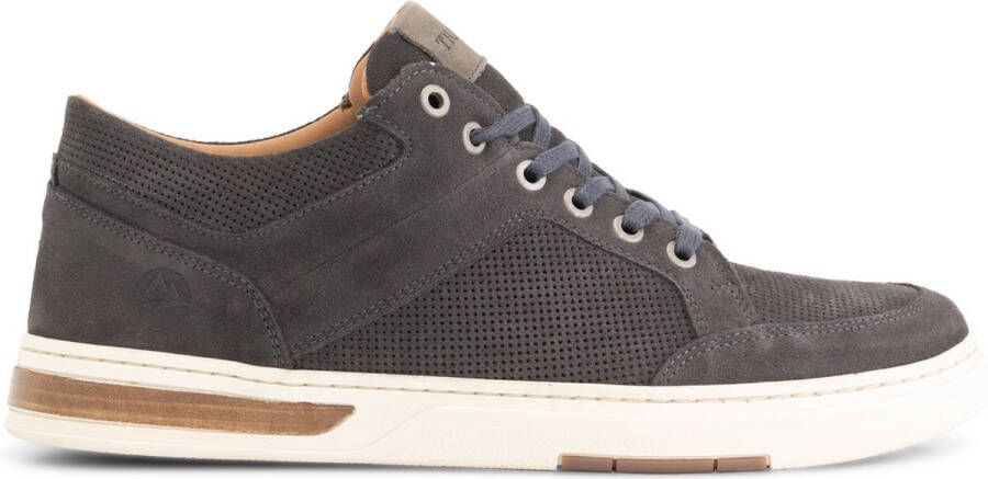 Travelin ' Oakham Lage heren sneakers 100% leer Donkergrijs