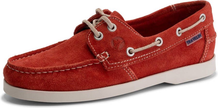 Travelin ' Penzance Dames bootschoenen Suede Leer instappers vrouwen Rood