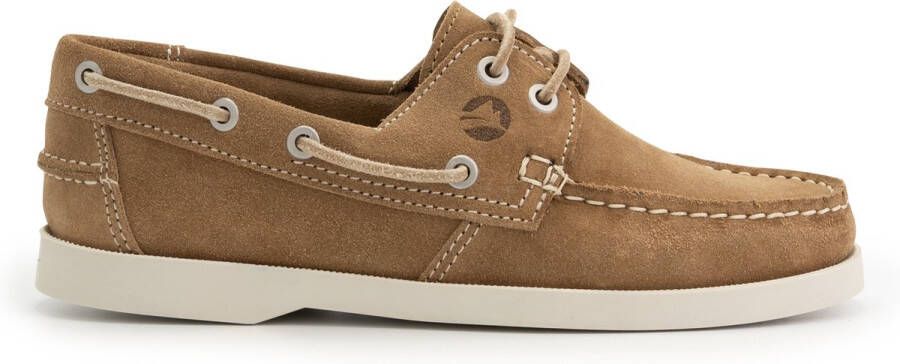 Travelin ' Penzance Damesschoenen mocassins Suede Leer instappers vrouwen Lichtbruin leer