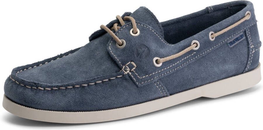 Travelin ' Penzance Herenschoenen bootschoenen Suede Leer instappers mannen Lichtblauw