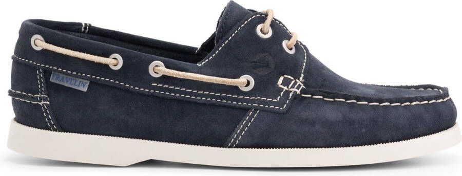 Travelin ' Penzance Herenschoenen mocassins Suede Leer instappers mannen Donkerblauw leer