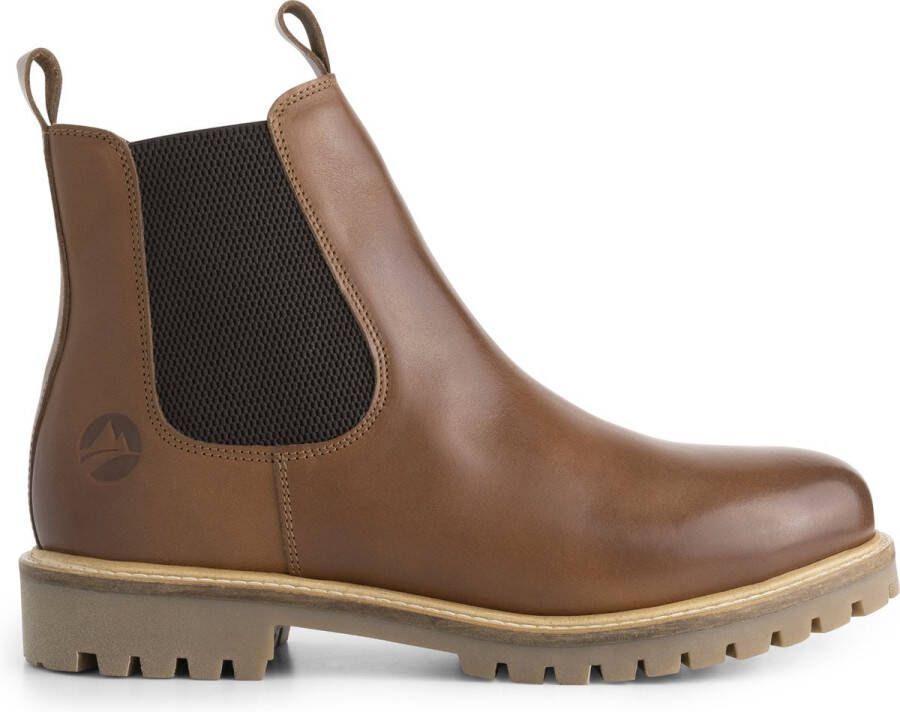 Travelin ' Randers Heren Leren Chelseaboots Enkellaarzen vrouwen Cognac leer