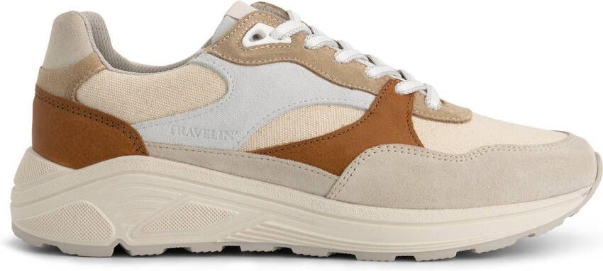 Travelin ' Riber Dames sneakers 100% leer Trainers Zand-cognac