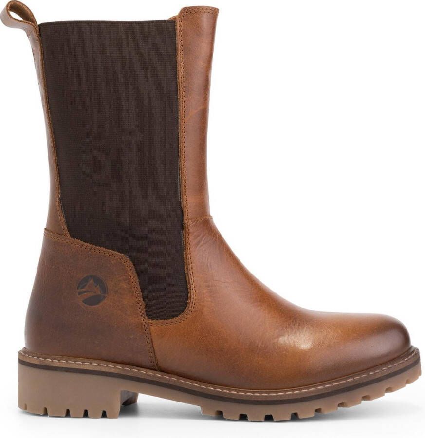 Travelin ' Ringdal Leren Dameslaarzen Wol gevoerd Chelsea boots Cognac leer