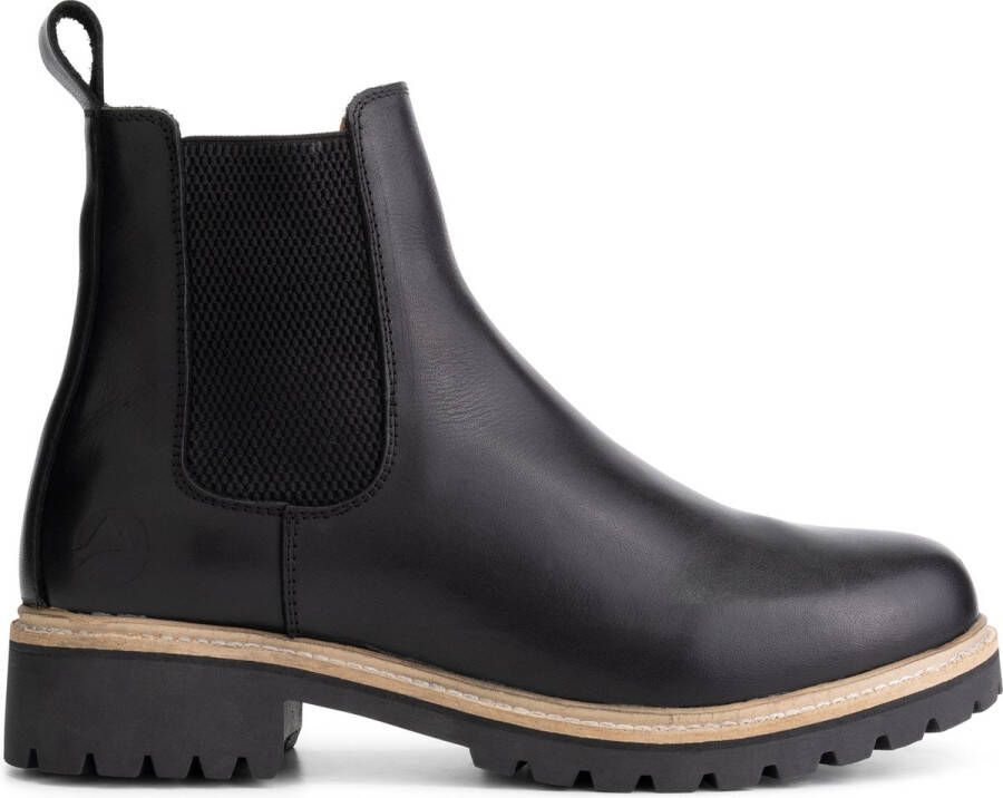 Travelin ' Risnes Dames Chelsea boots Leer Zwart leren enkellaarzen