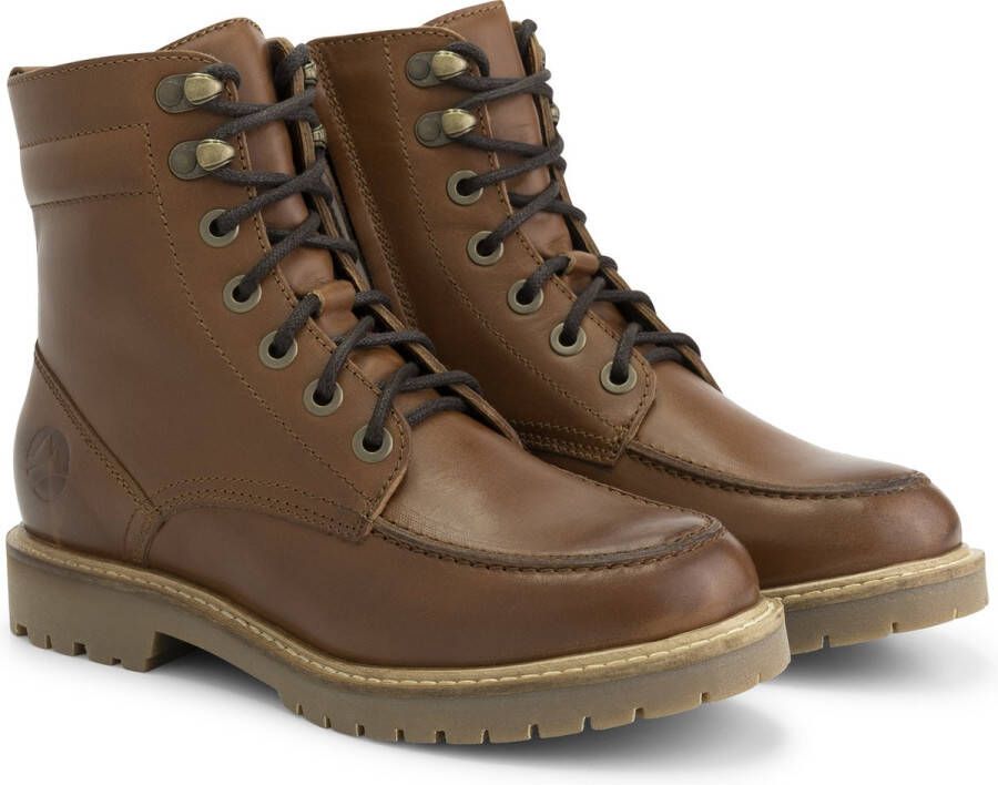 Travelin ' Rogaland Dames boots Leren Veterschoenen Cognac leer