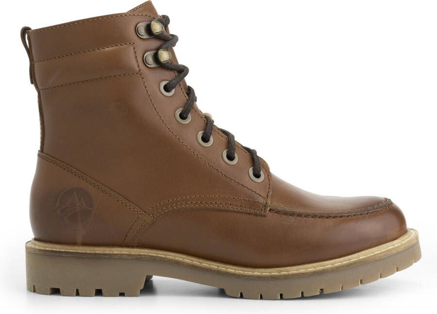 Travelin ' Rogaland Dames boots Leren Veterschoenen Cognac leer