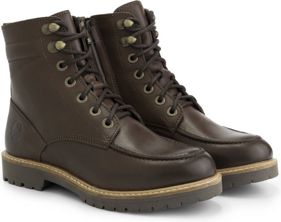 Travelin ' Rogaland Dames boots Leren Veterschoenen Donkerbruin leer