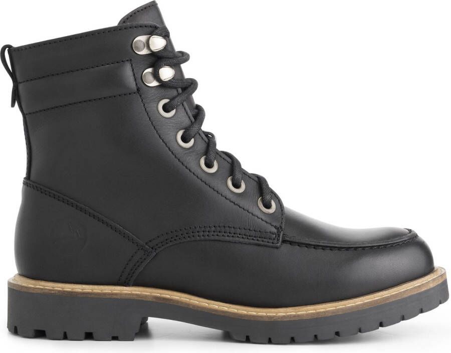 Travelin ' Rogaland Dames Leren Veterschoenen Zwart leer