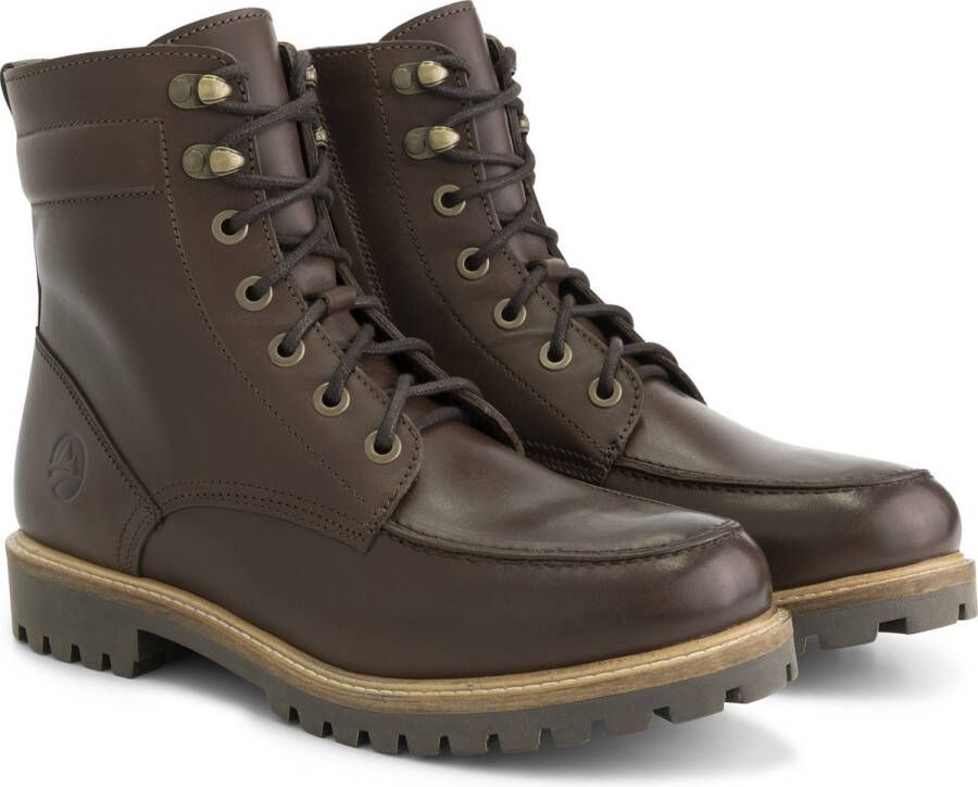 Travelin ' Rogaland Heren boots Leren Veterschoenen Donkerbruin leer