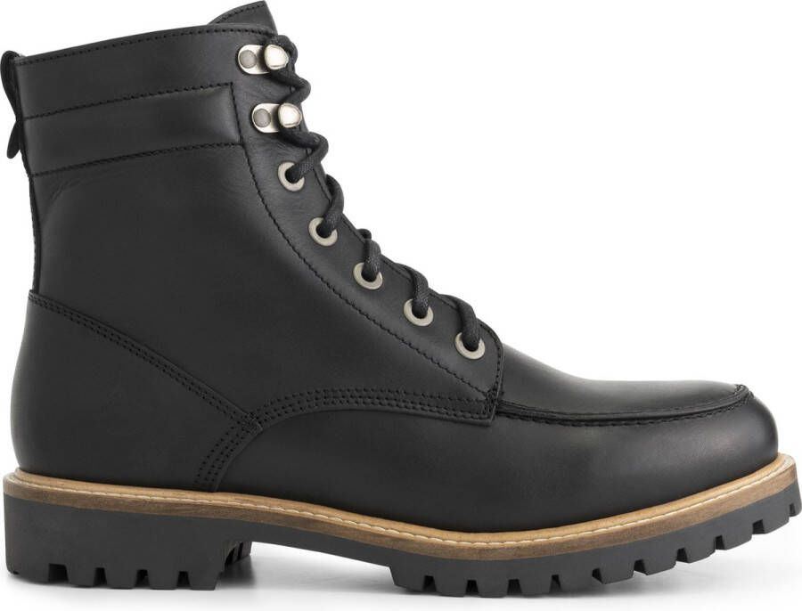 Travelin ' Rogaland Heren boots Leren Veterschoenen Zwart leer