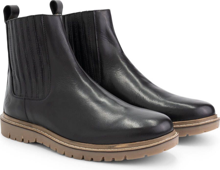 Travelin ' Ruca Heren Leren Enkellaarzen Stoere Chelseaboots Zwart Leer