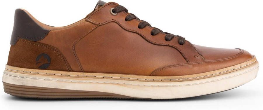 Travelin ' Rugby Heren sneakers Leren veterschoenen Cognac bruin Leer