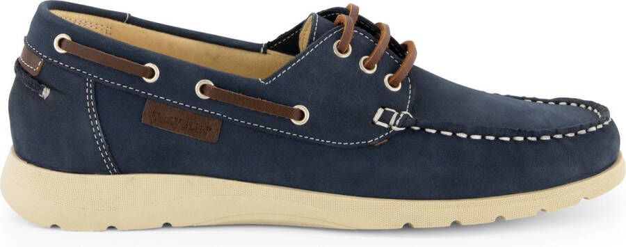 Travelin Seaport Dames Instappers Leren Moccasins met veter Blauw