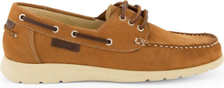 Travelin Seaport Dames Instappers Leren Moccasins met veter Cognac