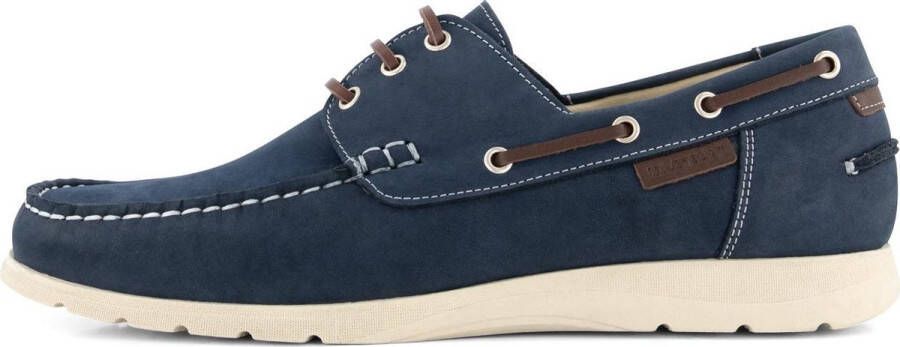 Travelin Seaport Heren Instappers Leren Moccasins met veter Blauw - Foto 1