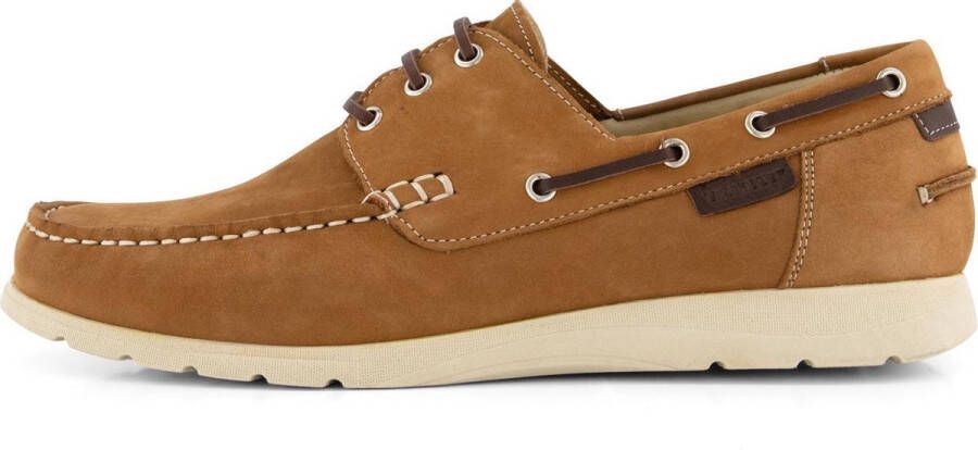 Travelin Seaport Heren Instappers Leren Moccasins met veter Cognac