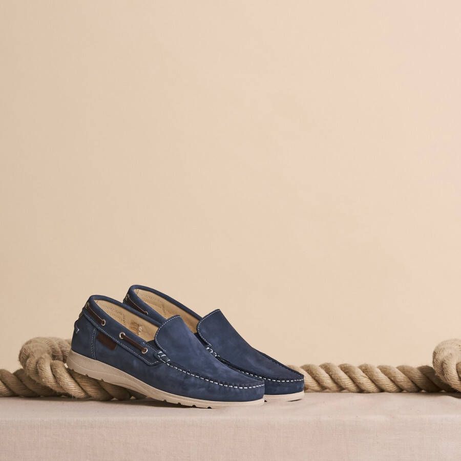 Travelin Seatown Dames Instappers Leren Moccasins Blauw