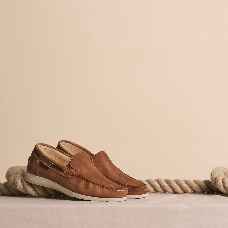 Travelin Seatown Dames Instappers Leren Moccasins Cognac