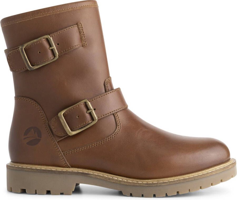 Travelin ' Skellerup Dames Laarzen Leren bikerboots wolgevoerd Cognac leer