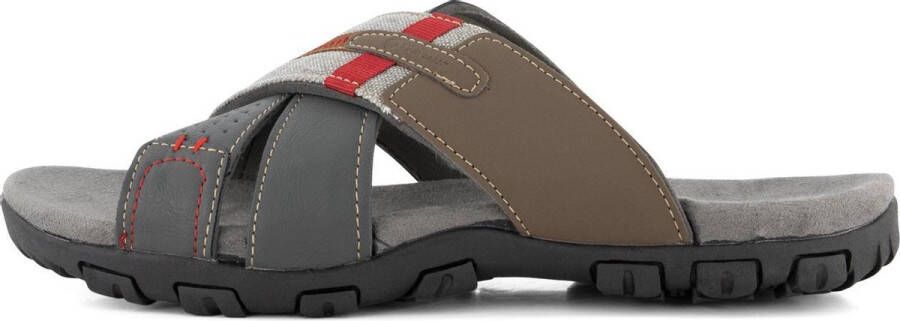 Travelin' Travelin Solsvik Slipper Leren Outdoor- Sport- en WandelSablealen met Profielzool Grijs