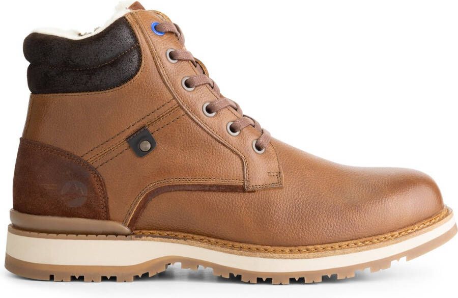 Travelin ' Sorby Heren veterschoenen 100% leer Lace-up boots Cognac