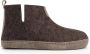 Travelin ' Stay-Home Dames hoge sloffen Wollen pantoffels Suede zool Bruin - Thumbnail 1