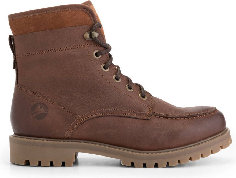 Travelin ' Storasund Heren veterschoen 100% leer Lace up boot DonkerCognac