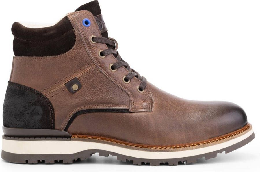 Travelin ' Sund Herenschoenen Halfhoge leren veterboots Sneakers Bruin Leer - Foto 1