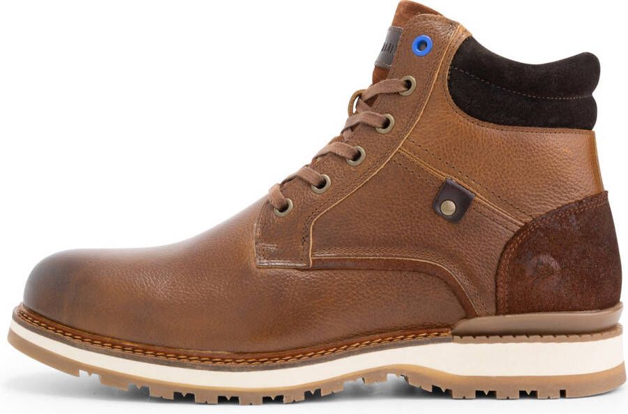 Travelin ' Sund Herenschoenen Halfhoge leren veterboots Sneakers Cognac Leer