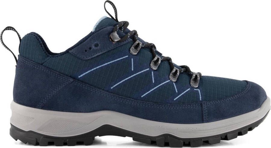 Travelin ' Svendborg Lage Heren wandelschoenen Waterdicht en ademend Blauw Leer