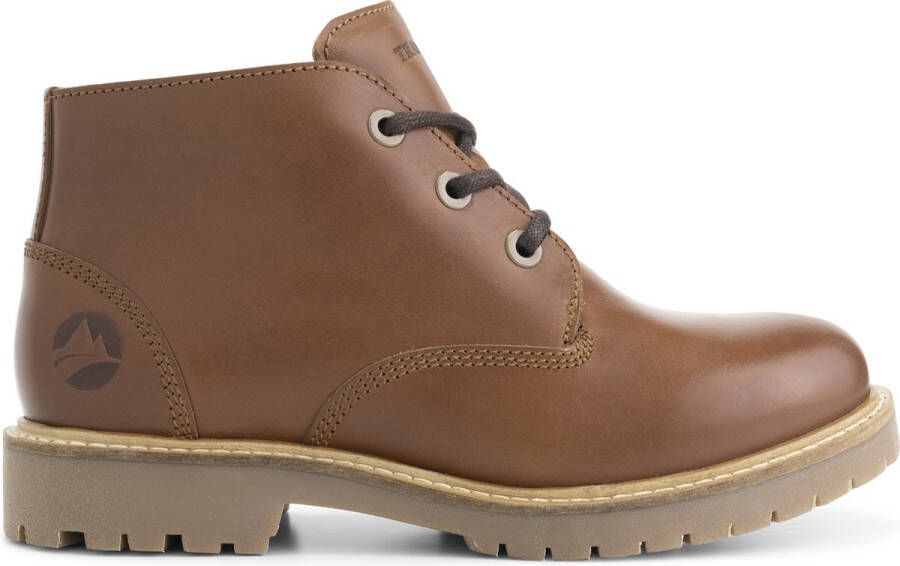 Travelin ' Thorning Dames leren Halfhoge veterschoenen Cognac leer