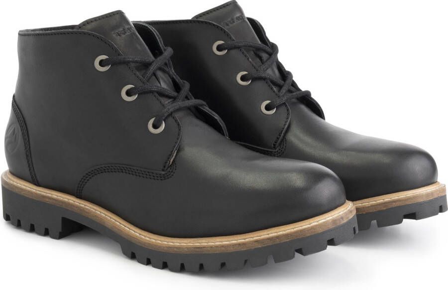 Travelin ' Tovgard Heren leren Halfhoge veterschoenen Zwart leer