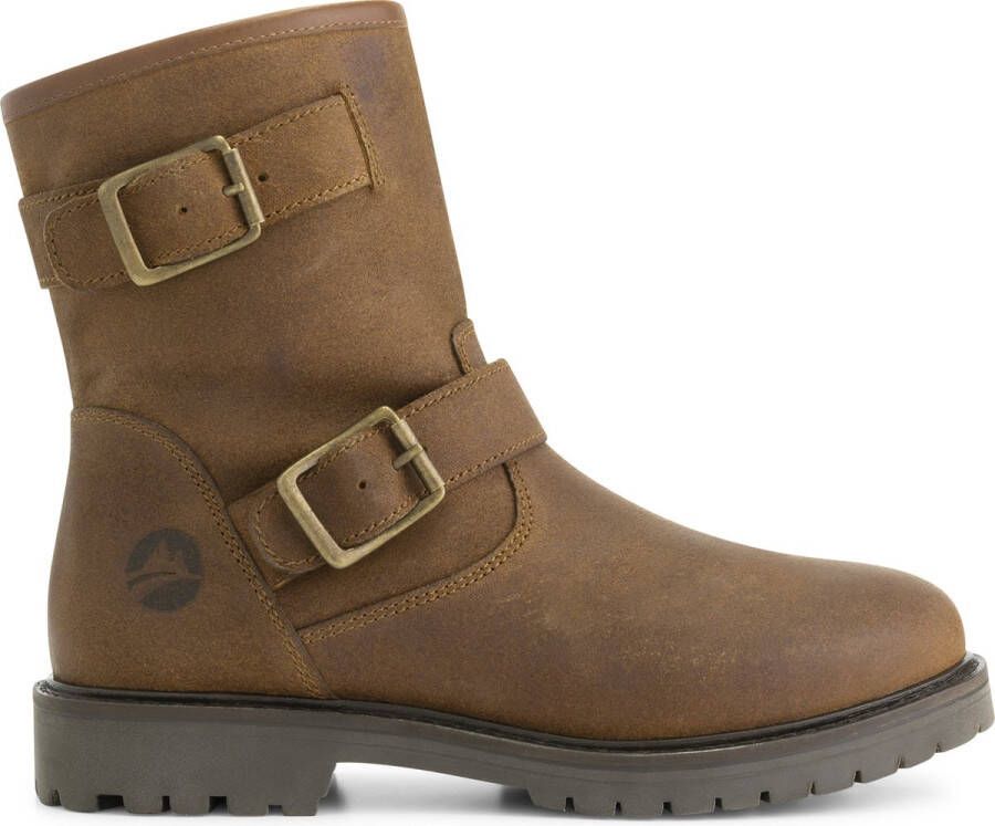 Travelin ' Vattrup Dames leren laarzen Wolgevoerde Suede Leren boots Cognac leer