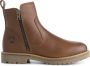 Travelin ' Vestmar Dames leren enkellaarsjes met rits Leren boots vrouwen Cognac leer - Thumbnail 1