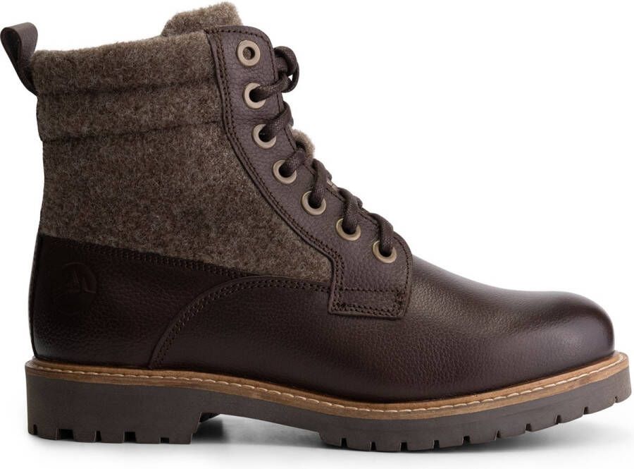 Travelin ' Visnes Dames lace-up boots Leren veterschoenen Donkerbruin