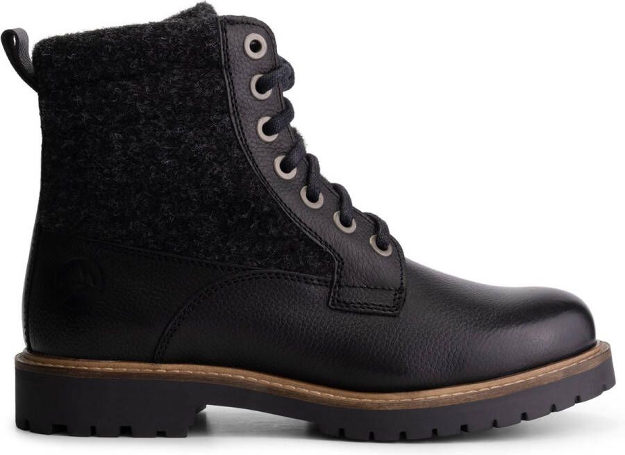 Travelin ' Visnes Dames lace-up boots Leren veterschoenen Zwart